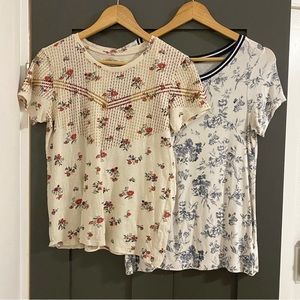 AE and Lucky Brand Floral T-Shirt Bundle